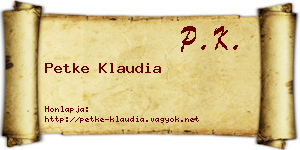 Petke Klaudia névjegykártya