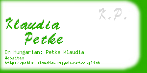 klaudia petke business card